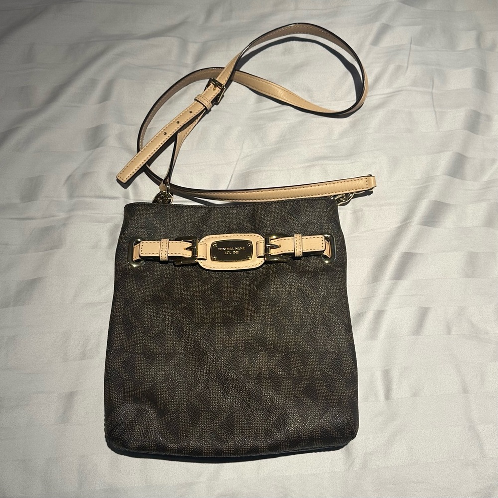 Michael Kors Brown and Tan Crossbody Bag